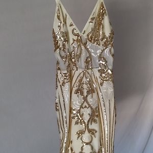 Gold Sequin Bodycon Dress